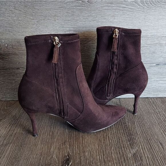 Nine West Women's Cadence Brown Suede Ankle Bootie Size 7.5 - Picture 6 of 9